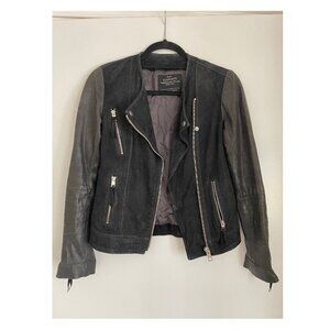 All Saints Biker Jacket, Black Leather, Womens 0